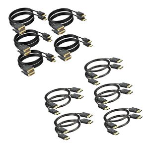 DisplayPort إلى DVI Cable 6ft 10 apback حزمة DisplayPort كبل 6 قدم 10 حزمة متوافق مع الكمبيوتر ، الكمبيوتر ، الشاشة ، التلفزيون ، جهاز العرض
