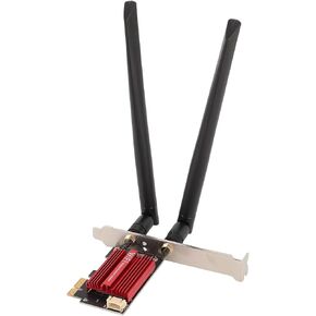 WIFI7 PCIe Card, MT7925 Pro 5400Mbps PCIEx1 Network Card Adapter with 8DB Antenna, 2.4G 5G 6G Tri Band Bluetooth 5.3 Adapter, 802.11A B G N AC AX BE