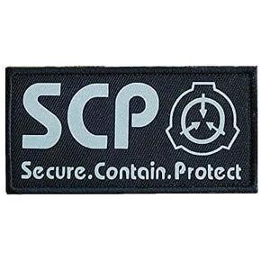1Pc Black SCP Foundation Special Containment Procedures Foundation Logo Military Hook Loop Tactics Morale Luminous Patch Tactical Bag Accessories, Personal Defense Bag Accessories