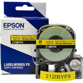 LABELWORKS 212WCPX PET (Polyester) Tape Cartridge - White on Clear Label Maker Tape - 1/2" (12MM) Wide, 30'