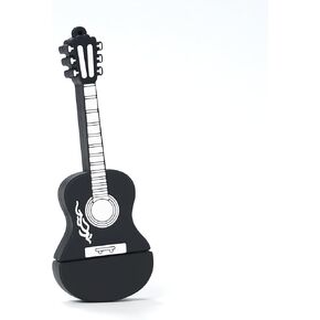 Guitar Shape 128GB USB Flash Drive - Unique Design USB 2.0 Thumb Drive, High-Speed Portable Memory Stick for PC/Laptop, Photo/File Storage (Black)