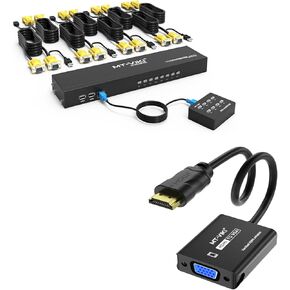 8 Port VGA KVM Switch+ HDMI to VGA Adapter