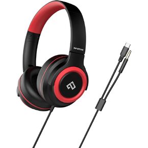 INFURTURE CH2 Kids USB C/3.5mm Headphones for Children Boys Girls, Volume Limit 94dB, On Ear Headphones,Wired Headphones for Teens School, Travel, Compatible with Cellphones, Tablets, PC, Kindle(Pink)