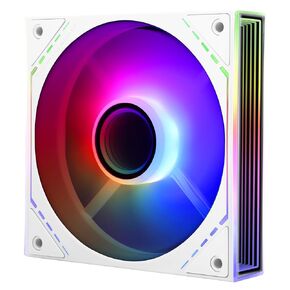 Thermalright TL-M12RW-S CPU Case Fan, 120mm Fan with ARGB Mirror Light Effect, 4pin PWM Silent Computer Cooler Inverted Fan, for Case CPU Liquid Cooler (White)
