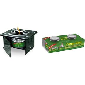 Coghlan's Folding Stove, 5" H x 6.5" W x 6.5" L, Black & 450 Camp Heat, One Size, Multi