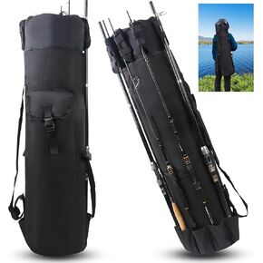 OROOTL Fishing Rod Bag Durable Canvas Fishing Pole Bag Fishing Rod and Reel Organizer Bag Fishing Tackle Backpack with Rod Holder Fishing Pole Case for Men Fishing Gifts