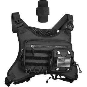 Outdoor Sports Chest Bag for Men, Water Resistant Lightweight Running Vest EDC Chest Pack for Workouts Hiking Cycling