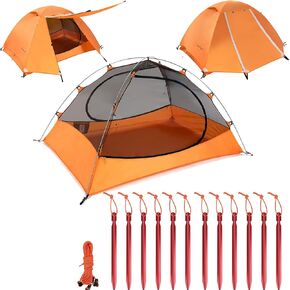 Clostnature Lightweight 2-Person Backpacking Tent - 3 Season Ultralight Waterproof Camping Tent, Large Size Easy Setup Tent for Family, Outdoor, Hiking with tri-Beam Aluminium Stakes