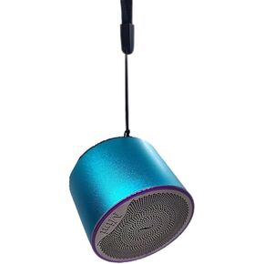 Portable Bluetooth Speaker with LED Light Ring, Black/Blue/Red/Gold, Compact Wireless Design (Blue)
