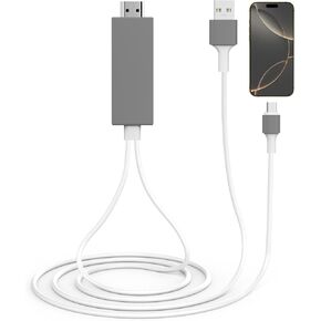 USB C to HDMI Adapter for iPhone 16 to TV,[Apple MFi Certified] USB Type C Digital AV Adapter 1080P 4K Sync Screen Connector Cable for iPhone 16/Plus/16 Pro/16 Pro Max/15 to HDTV Projector Monitor