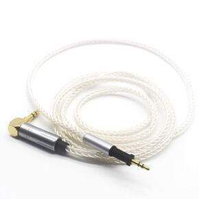 Youkamoo 3.5mm Right Angle Male 8 Core Silver Plated Braided Replacement Upgrade Cable Compatible for AKG K450 K451 K452 Q460 K480 Headphones 1.22m