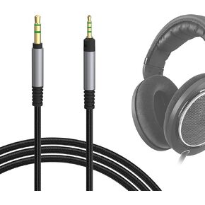 Geekria Audio Cable Compatible with Sennheiser HD 620S/599SE/599/598/598SE/560S/550/505/400PRO Headphones, 3.5mm to 2.5mm Braided Nylon Replacement Cord (Black 4ft / 1.2 m)