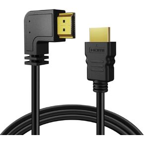 TNP White 3 Feet Up Angle HDMI Cable, 90 Degree HDMI 2.0, 4K 60Hz ARC | 3 Feet White Left-Angle Hdmi 2.0 Cable with 4K 60Hz, Arc and Ethernet for Tight Wall-Mounted Setups in Saudi Arabia