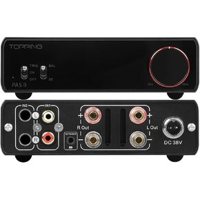 Topping PA5II HiFi Power Amplifier 100W x 100W Full Balanced Amplifiers TRS/RCA Input Desktop Class D Amp Home Audio Stereo Amps (Black)