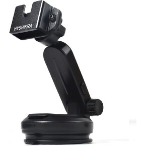 Suction Cup Radio Holder Windshield/Dashboard/Window, Heavy Duty Adjustable CB Mic Bracket with Strong Sticky Gel Pad, Compatible with BaoFeng Kenwood Yaesu Motorola Walkie-Talkie
