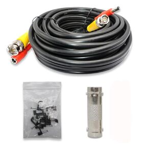 New 20 ft Pre-Made All-in-One Rg59 Siamese Cable and Power CCTV Security Camera Cable for HD AHD DVR SDI Camera Connection (RG 59 HD Cable, 1X20ft) (Black)
