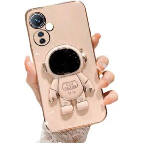 for Oneplus Nord N30 5G Case Cute with Hidden Mirror Stand,Nord N30 Phone Case Rabbit Design with Camera Protection,Plating Soft Silicone Girly Case for Oneplus N30 for Women Girls Black