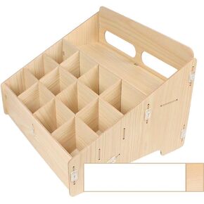 Xichengshidai Walkie Talkie Organizer Wood DIY Desktop Multi -Girds Multi Phone Storage Box Security Office Storage Storage Management - Brown