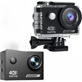 4K60FPS Mini Action Camera, HD Thumb Camera with 64G SD Card, POV Portable Body Cam Wearable Video Recorder, IPX8 Waterproof Underwater Camcorder, Helmet Cam for Cycling,Motorcycle, Pet