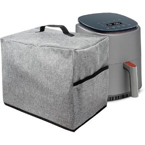 Klmnop Air Fryer Dust Cover, Waterproof Air Fryer Cover with Accessory Storage Pocket, Small Kitchen Appliance Covers for Air Fryer(Grey)