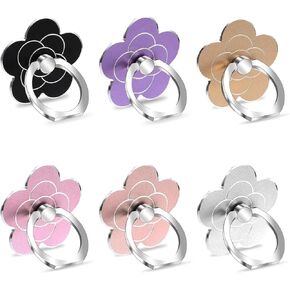 6 Pcs Phone Rings for Back of Phone Flower Cell Phone Ring Holder Stand Finger Kickstand 360 Rotation Universal Ring Grip Holder Compatible with Smartphones Mobile Phone Case Accessories
