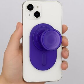 Transparent Round Magnetic Phone Grip – MagSafe Compatible, Translucent Design, Slim and Lightweight, Grip and Stand for Smartphone and Tablets (Ovl-PhoneGrip-Clear)