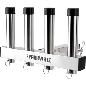 Hitch Fishing Rod Holder, Stainless Steel Hitch Mount Rod Holder, 4 Link Tube for 2" Hitch Receivers with Quick Release Pin,Truck Adjustment Fishing Rod Rack, Fishing Pole Holder