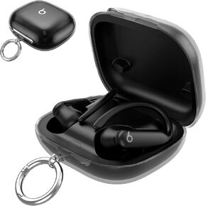 TPU Case for Beats Powerbeats Pro 2 with Keychain,Anti-Lost & Shockproof Protective Cover for Powerbeats Pro2 2025,Durability and Easy Access Headphone Accessories for Men/Women(Transparent