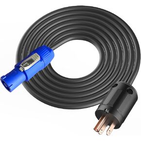 12AWG Neutrik NordicPowerCON Cable - NEMA 5-15p to PowerCON Connector, 20A 3 Pin PowerCON Input Male, 10FT Outdoor Stage Light LED Screen Power Wire