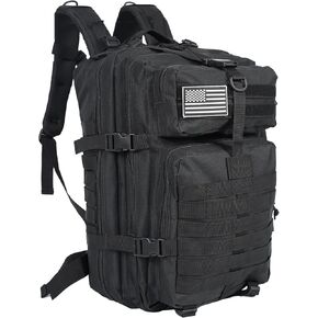 50L Large Military Tactical Backpack Molle Army Assault Pack for Travel Camping Hiking Fishing Backpack for men (Black)