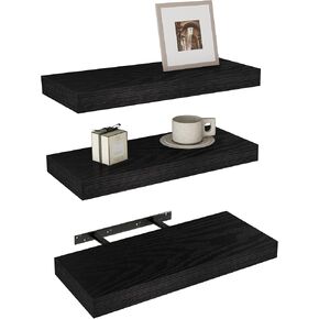 Wall Shelves Set of 3 x 17 Inch White Floating Shelves for Living Room, Bathroom, Kitchen, Office, Storage Shelves for Wall Decor Floating Shelf