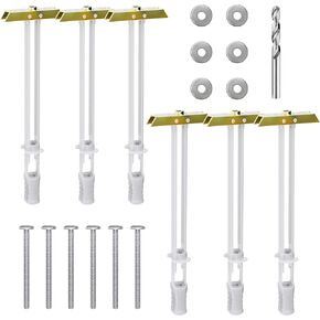 Steel Stud TV Mounting Kit – Heavy-Duty Metal Stud TV Mount Kit for Tilt & Low-Profile TVs, Includes 6 Drywall Anchors (1/4"-20), Bolts, Steel Drill Bit & Mounting Hardware