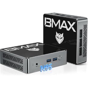 Bmax Mini PC B4 16GB RAM 512GB SSD, Intel Alder Lake N95(up to 3.4 GHz), Office Work Small Desktop Computer Support 4K UHD/Ubuntu/HDMI 2.0x2/Gigabit Ethernet/LAN/Dual-Band WiFi