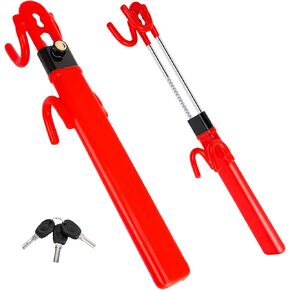 Heavy-Duty Steering Wheel Lock – Anti-Theft Car Security Device Adjustable Locking (7.0"-12.6"), with 3 Keys, for Cars, Trucks, SUVs (Yellow)