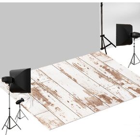 Kate Floor Mats - White Wooden Backdrop Rubber Flooring for Newborn Photography Props Studio 5x4ft