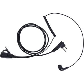 CP200D CLS1410 Earpiece with PTT Mic Compatible with CP100D, CP185, CP200, BPR40, DTR700, RDU4100, RMU2040-2-Wire Coil in-Ear Earbud Ear Piece Headset for Two-Way Radios
