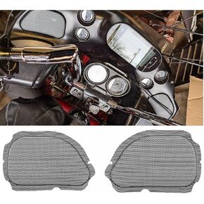 TDZ 1998-2013 Black 5 * 7" Metal Fairing Mesh Front Speaker Grills Cover Trim Replacement For Harley Road Glide FLTR，Replace #77021-98B, 77022-98B