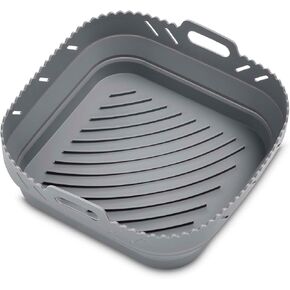 HIC Kitchen Collapsible Square Air Fryer Liner, Reusable, European-Grade Silicone, Fits 5 to 7-Quart Air Fryer Baskets, 22223