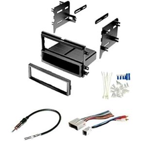 Single DIN Car Stereo Install Kit, Wire Harness Connector, and AM/FM Radio Antenna Adapter -Made for Ford: 2009-2019 Econoline w/AM/FM No CD Factory Radio, 2005 2006 2007 Mustang