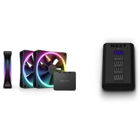 NZXT RGB 120mm Triple Fan Pack and Internal 4-Port USB Hub - F120 RGB Duo 3-Pack with Controller and AC-IUSBH-M3 Magnetic Expansion