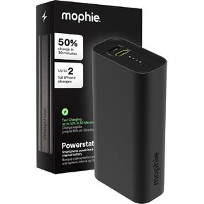 mophie Powerstation 10,000mAh Power Bank (Gen 3) – Ultra-Fast USB-C PD, 30W Output, Charges 2 Devices, Up to 2 Phone Charges, LED Indicator, Compact & Portable, Premium Anodized Aluminum Body, Black