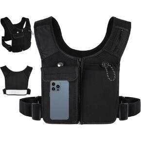 Running Hydration Vest, Breathable, Sweatproof Lightweight Hydration Backpack Pack with 5 Pockets, Phone Holder, Adjustable and Reflective Running Vest for Men Women Running Hiking Cycling Marathon