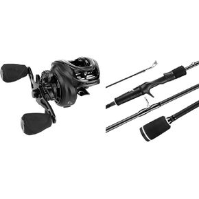 KastKing Zephyr Baitcasting Fishing Reel, Right Handed, Black & KastKing Crixus Fishing Rods, Casting Rod 6ft -Medium - Fast-2pcs