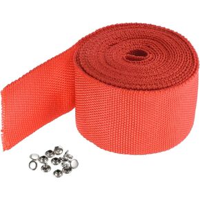 Rope Protector - Cables Covers Rope Protect Sleeve with Buckle for Cables Computer Line - PET - 10Ft 45 mm Width - Red