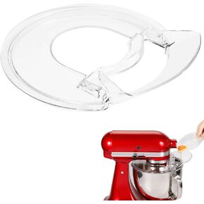 Pouring Shield for KitchenAid 4.5-5 Quart Tilt-Head Stand Mixer (Fits Stainless Steel, Glass, Ceramic Bowls), Splash Guard with Removable Pouring Chute, Mixer Accessories and Attachments