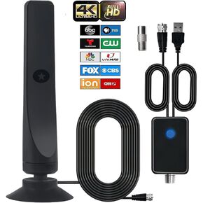 TV Antenna,TV Antenna Indoor, HD Antenna for Smart TV and All TV,TV Antenna for Local Channels,Support 4K 1080p with Signal Booster