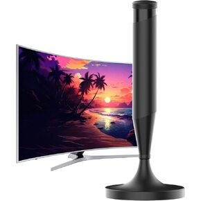 Indoor Digital TV Antenna – Quick Installation, Extended Range Reception for Local Channels, Supports 4K/1080P Smart TVs – Includes 9.84 FT Coax Cable