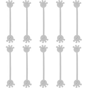 PATIKIL 10 PCS Magnetic Cable Ties, Cute Elastic Silicone Cable Ties Magnetic Hand Shape Cord Clip Cable Management Organizer for Office Home, Green