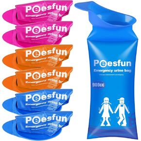 Disposable Urinal Bag, 2024 Upgraded 900ML Emergency Urine Bag, Pee Bags for Travel, Urinals Portable for Car, Universal Urinal Bag for Men, Women and Children, Essential for Outdoor Travel