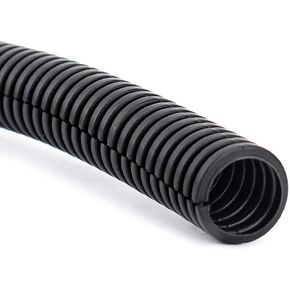ZhiYo 20 FT 1/2" 100 FT 1/4" Split Wire Loom Tubing Wire Conduit – Black Bundle